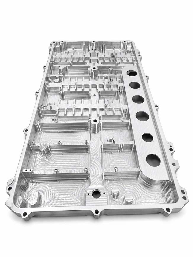 Large high-complexity machined aluminum plate