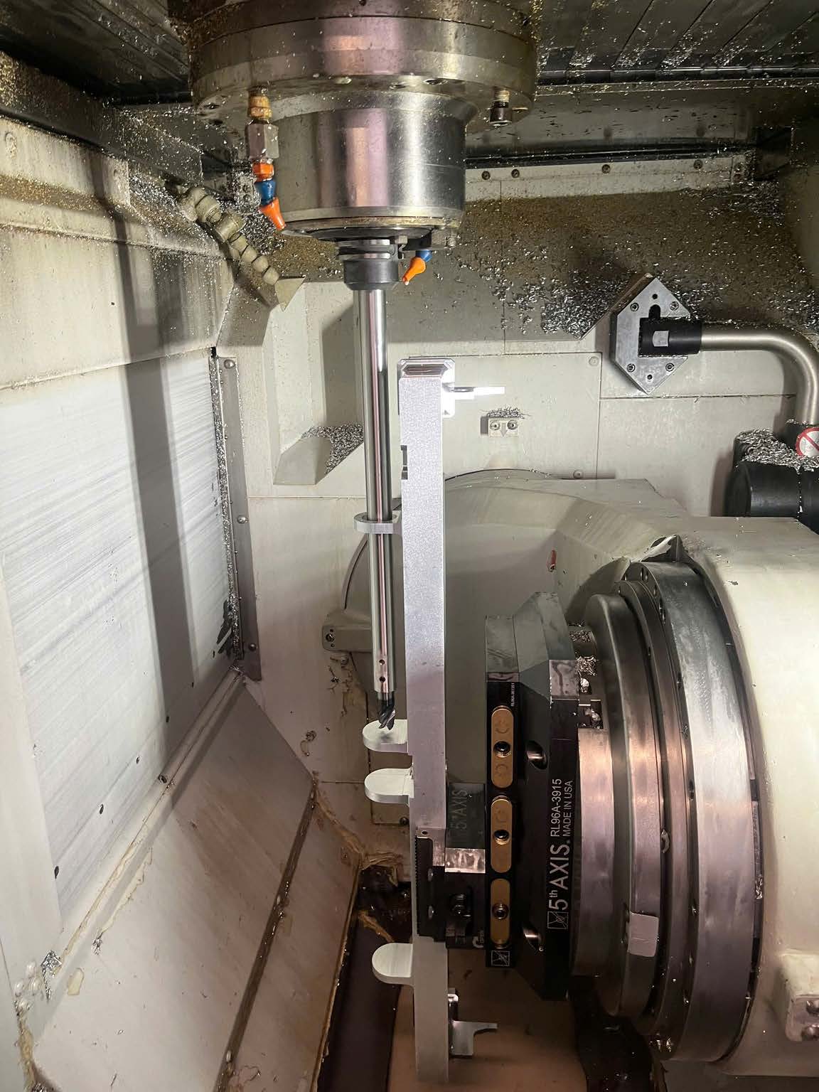 5-axis machining operation in progress